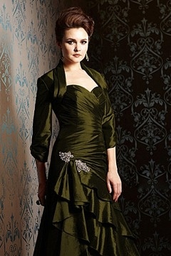 Green Taffeta Sleeved Wrap