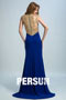 Persun Unique Jewel Neck Crystal Details Long Prom Dress