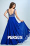 Persun Scoop Backless Crystal Details Long Prom Dress