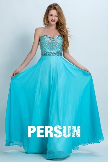 Persun Elegant Sweetheart Long Crystal Details Prom Gown