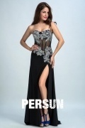 Persun Sexy Sweetheart Side Slit Long Evening Gown