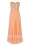 Sequined Strapless Chiffon Orange Long Formal Dress