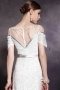 Gorgeous White Sequins Short Sleeves Empire Floor Length Prom Dress