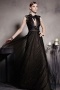 Beautiful Black Scoop Sleeveless Open Back Floor Length Formal Dress