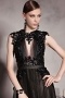 Beautiful Black Scoop Sleeveless Open Back Floor Length Formal Dress