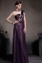 Sequins Purple Tone One Shoulder A line Floor Length Formal Dress
