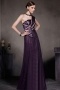 Sequins Purple Tone One Shoulder A line Floor Length Formal Dress