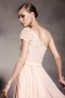 Elegant Pink Tone One Shoulder Empire Chiffon Floor Length Formal Dress