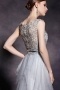 Modern A line Sleeveless Gray Tone Empire Tulle Floor Length School Formal Dress