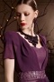Purple Tone Short Sleeves A line Ruched Chiffon Long Formal Dress