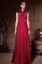 High Neck Red Tone Beading Sleeveless Floor Length Satin Prom Dress