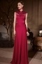 High Neck Red Tone Beading Sleeveless Floor Length Satin Prom Dress