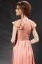 Vintage Lace Ruffles Pink Chiffon Long School Formal Dress