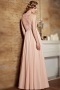 Chic Pink Chiffon A Line Jewel Beading Evening Dress