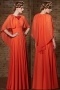 Modern Chiffon Orange Jewel Beading Long Evening Dress