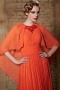 Modern Chiffon Orange Jewel Beading Long Evening Dress