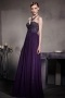 Sexy Purple Tone A line Strapless Beading Chiffon Floor Length Formal Dress