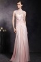 Beautiful Pink Tone Tencel Sleeveless High Neck Zipper Long Formal Dress