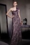 Gorgeous Purple Tone One Shoulder Lace Floor Length Formal Dress