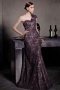 Gorgeous Purple Tone One Shoulder Lace Floor Length Formal Dress