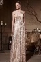 Empire Embroidery Sequins Sleeveless Tulle Long Prom Dress