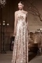 Empire Embroidery Sequins Sleeveless Tulle Long Prom Dress