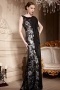 Color Block Black Sequins Draping Sleeveless Chiffon Long Formal Dress