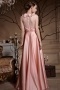 Pink Tone Empire Flower Sheer Back Sleeveless Floor Length Formal Dress