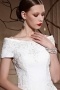 White Off Shoulder Embroidery Zipper Floor Length Chiffon Formal Dress