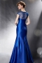 Modern Sheath Blue Scoop Sequins Evening Dress With Sleeves