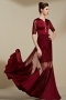 Vintage Red A Line Long Beads Evening Dress With Sleeves