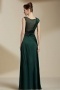 Sexy Bateau A Line Ruching Green Evening Dress With Sleeves