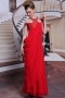 Red tone sleeveless long chiffon formal evening bridesmaid dress
