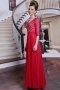 Beautiful Red Beadings 3 4 Sleeves Long Formal Dress
