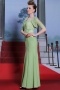 Green Chiffon Beading Appliques Trumpet Full Length Formal Dress with Jacket
