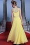 Gorgeous Yellow Embroidery Sleeveless Full Length Chiffon Formal Dress
