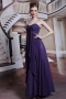 Sexy Purple Spaghetti Straps Draping Beading Ankle Length Chiffon Formal Dress