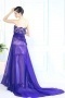 Trendy High Low Beading Embroidery Tencel Purple Long Formal Dress