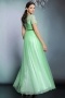 Modern Tulle Green Bateau A Ling Prom Dress With Sleeves