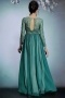 Vintage Chiffon Green A Line Long Evening Dress With Sleeves