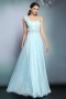 Modern Chiffon One Shoulder Appliques Long Blue Formal Bridesmaid Dress