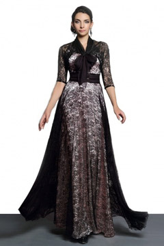 Elegant Black A Line Lace Halter Long Evening Dress
