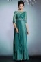 Vintage Chiffon Green Bateau A Line Long Ruching Prom Dress