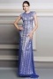 Gorgeous Sequins Jewel Court Train A Line Long Evening Dress