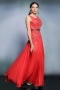 2015 Sexy Red Chiffon Bateau Long Sequins Formal Dress