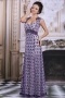 Chic Sweetheart A line Floor Length Purple Lace Evening Dress