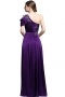 Elegant One Shoulder Chiffon Floor Length Purple Evening Dress