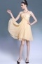 Beautiful Yellow Tone Beadings Short Chiffon Formal Dress
