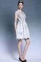 Gorgeous Sliver Beading Open Back Lace Short Formal Dress