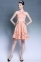 Elegant Halter Sleeveless Beading A line Orange Formal Dress